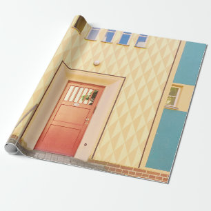 Papier Cadeau Illustration de maison jaune
