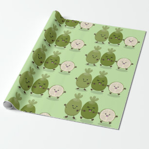 Papier Cadeau Illustration de mignonne guava feijoa