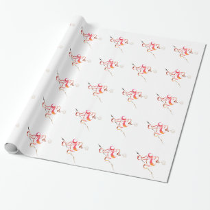 Papier Cadeau Illustration de motif de caniche personnalisable