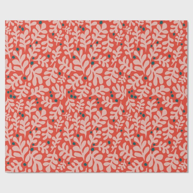 Papier Cadeau Illustration de Noël tirée à la main (Plat)