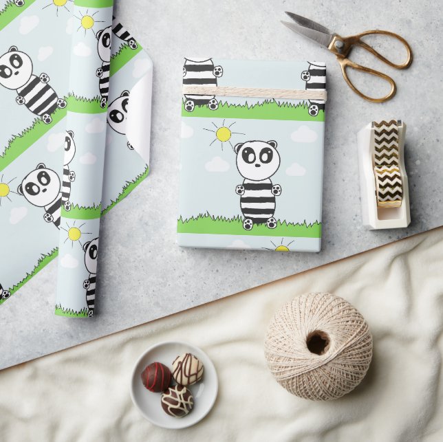 Papier Cadeau Illustration de Panda Mignon (Artisanat)