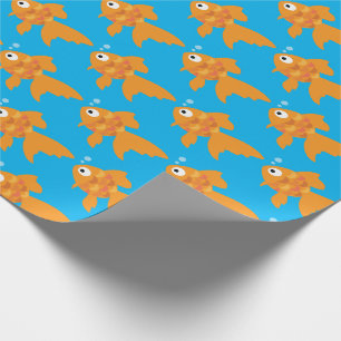 Papier Cadeau Illustration de poisson d'or convivial
