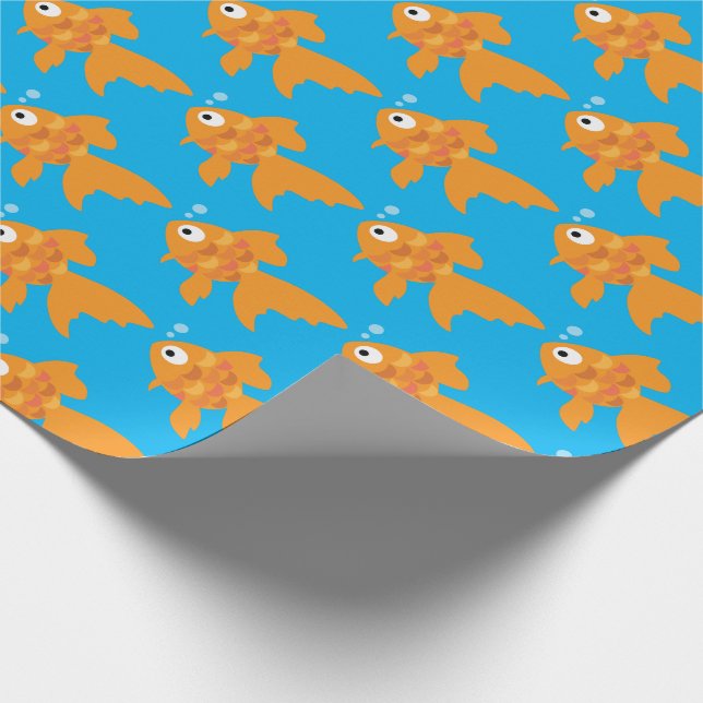 Papier Cadeau Illustration de poisson d'or convivial (Coin)