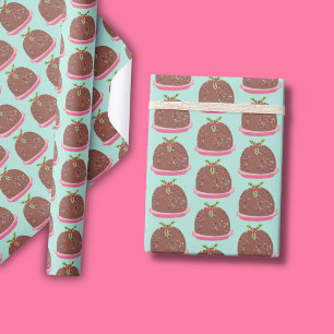Papier Cadeau Illustration de pudding moderne de Noël