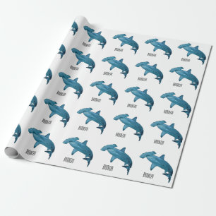 Papier Cadeau Illustration de requin marteau