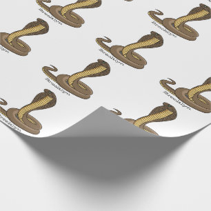 Papier Cadeau Illustration de serpent à cobra Brown