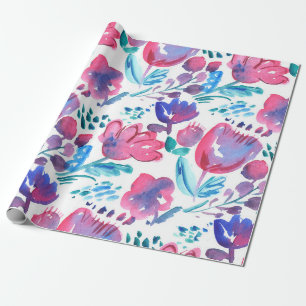 Papier Cadeau illustration de style boho floral rustique dessiné