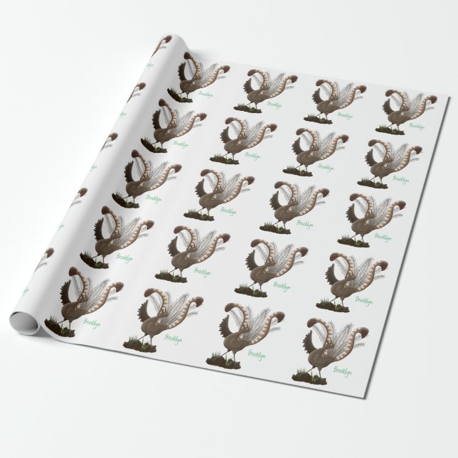 Papier Cadeau Illustration de superbe et superbe lyrebird (Déroulé)