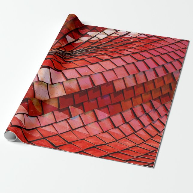 Papier Cadeau Illustration de tuiles rouges (Déroulé)