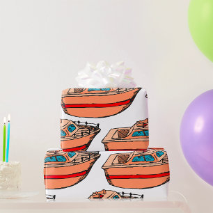 Papier Cadeau Illustration de vedette amusante Design de bateau