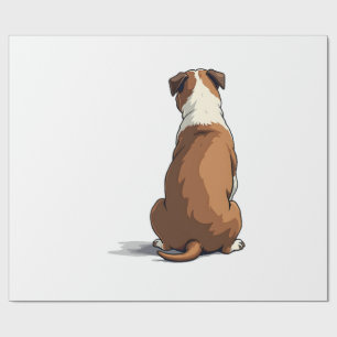 Papier Cadeau Illustration de vue arrière de bouledogue vintage 