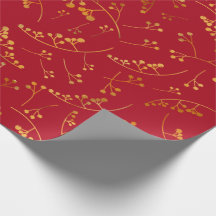 Illustration des baies rouges d'or modernes motif
