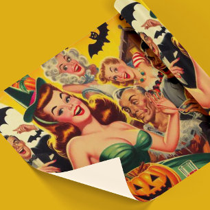 Papier Cadeau Illustration d'Halloween vintage