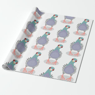 Papier Cadeau Illustration drôle de pigeon curieux