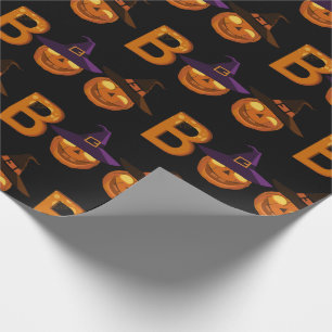 Papier Cadeau Illustration du Citrouille de Boo Halloween