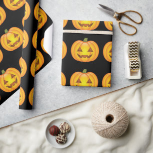 Papier Cadeau Illustration du dessin du Citrouille d'Halloween