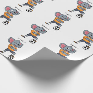 Papier Cadeau Illustration du joueur de football éléphant