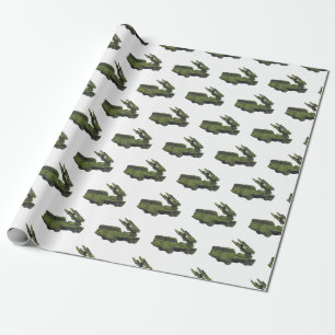 Papier Cadeau Illustration d'un camion de missiles militaires