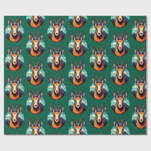 Papier Cadeau Illustration d'une tête de chamois