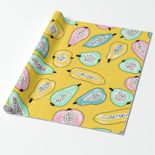 Papier Cadeau Illustration motif d'impression de fruits tropicau