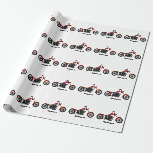 Papier Cadeau Illustration motocyclette de style hélicoïdal