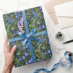 Papier Cadeau Illustration naturaliste du feuillage de jacinthe 