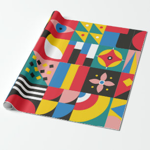 Papier Cadeau Illustration néo-géométrique. Formes géométri