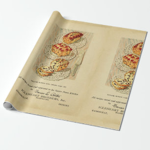 Papier Cadeau Illustration vintage de gâteau de fruit