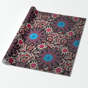 Papier Cadeau Illustration vintage. Folklore ethnique violet, ro
