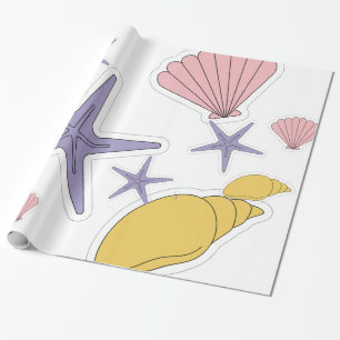 Papier Cadeau Illustrations minimales de mûre sous mer