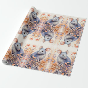 Papier Cadeau Image de l'aquarelle de la souris