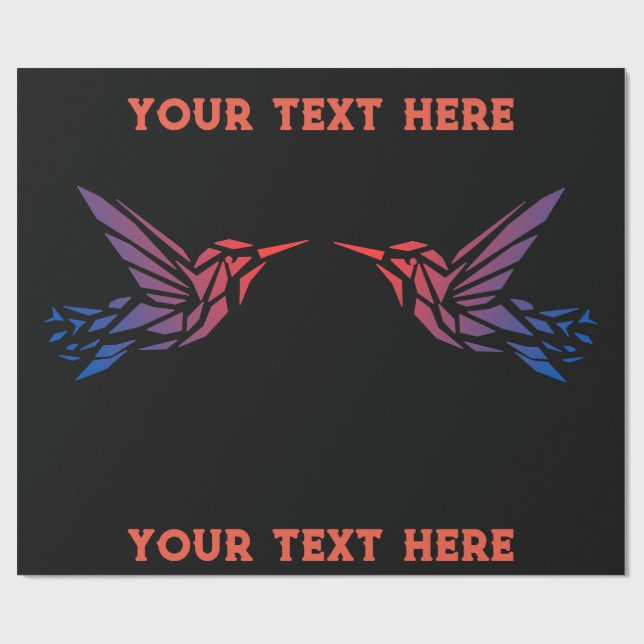 Papier Cadeau Image de l'oiseau gauche droite personnalisée ou e (Plat)