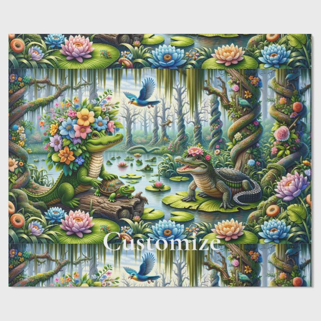 Papier Cadeau Imaginaire alligator marécage Thunder_Cove (Plat)