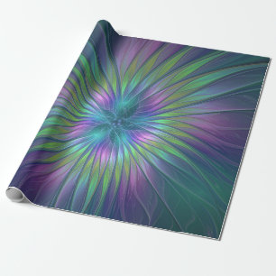 Papier Cadeau Imaginaire brillant coloré Fleur Abstrait Fractal
