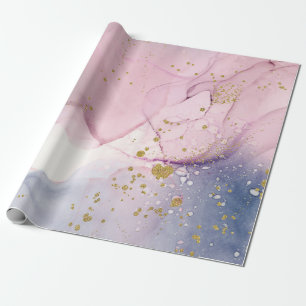 Papier Cadeau Imaginaire Ethereal Periwinkle Pink & Gold Inky
