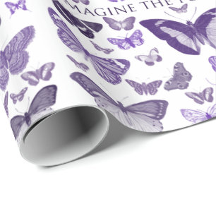 Papier Cadeau Imaginez les papillons de pourpre de possibilités