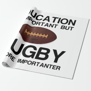 PAPIER CADEAU IMPORTANTE IMPORTANTE RUGBY
