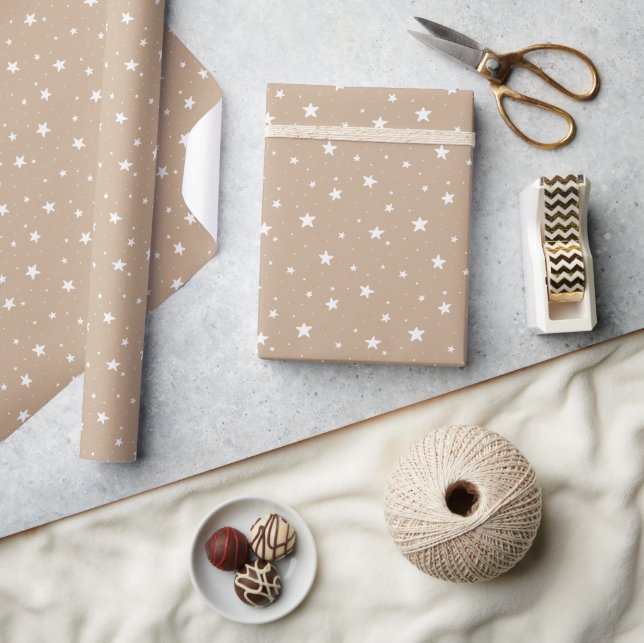 Papier Cadeau Impression Boho Rêveuse étoilée Enfants Pale Tan C (Artisanat)