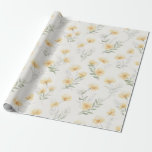 Papier Cadeau Impression botanique de fleurs sauvages Cottagecor<br><div class="desc">Papier cadeau aux fleurs sauvages de cottagecore jaune présentant une impression botanique douce avec une esthétique romantique et vintage. Ce design fantaisiste de meadowcore évoque une nostalgie cosy et un charme intemporel, ce qui le rend parfait pour les cadeaux d'anniversaire, les baby showers, les mariages, les enterrements de vie de...</div>