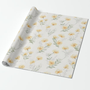Papier Cadeau Impression botanique de fleurs sauvages cottagecor