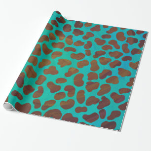 Papier Cadeau Impression Brown et Turquoise dalmate