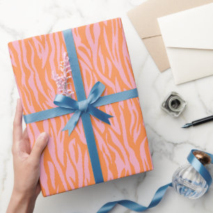 Papier Cadeau Impression d'animal sauvage thème safari rose