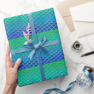 Papier Cadeau Impression d'art à motif de sirène bleue italienne