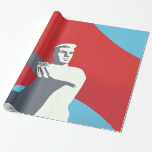 Papier Cadeau Impression d'art vintage d'ouvrier de l'Union sovi