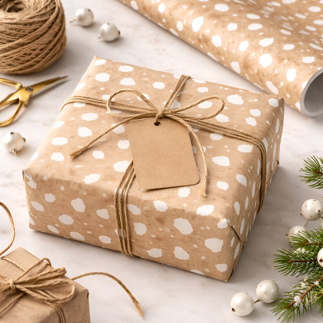 Papier Cadeau Impression de cerf rustique, forêt boisée (Créateur téléchargé)