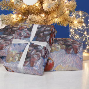 Papier Cadeau Impression de Gogh Raisins et Pommes Nature Morte