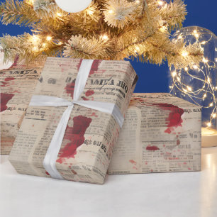 Papier Cadeau Impression de journal ensanglantée