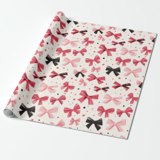 Papier Cadeau Impression de la corbeille rose et noire