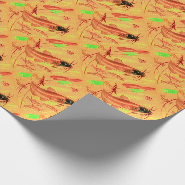 Papier Cadeau impression de poisson-chat (Coin)