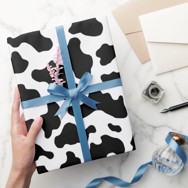 Papier Cadeau Impression de vache Cowgirl Country Fête d'animaux (Cadeaux)